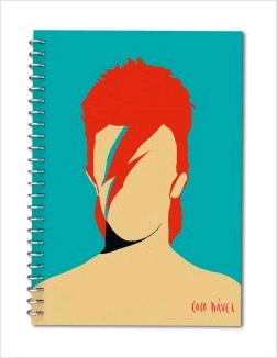 Cuaderno A5 cartón Bowie Coco Dávez, , Material escolar
